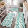 thumbnail image 2 of Blue Pioneer Flower Pattern Kitchen Rugs Sets Of 3,Kitchen Runner Rugs Non Skid Washable,Decorative Kitchen Floor Mats for Kitchen,Sink,Laundry,17"x30"+ 17"x47" + 17"x59", 2 of 6