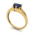 thumbnail image 2 of 1 ct Heart Cut Simulated Blue Sapphire Solitaire Engagement Ring for Women in 18K Yellow Gold, 2 of 5