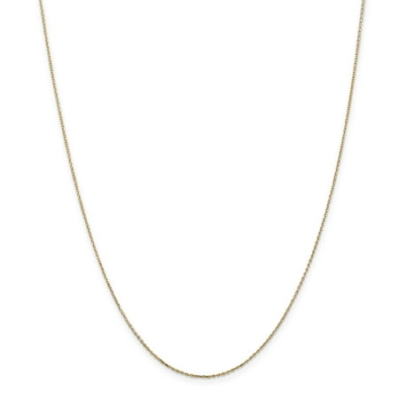 14K Yellow Gold .8mm Diamond-Cut Cable Chain Necklace, 14"