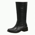 thumbnail image 3 of Splozh Knee High Boots for Women's Knee High Boots Square Toe Chunky Block Heel Long Boots for Women Comfortable Slip on Low Heel Womens Riding Boot Black,US 7.5, 3 of 5