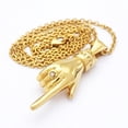 thumbnail image 5 of EHJRE Gold Stainless Gesture Pendant 50cm Chain Hippy Necklace, 5 of 5