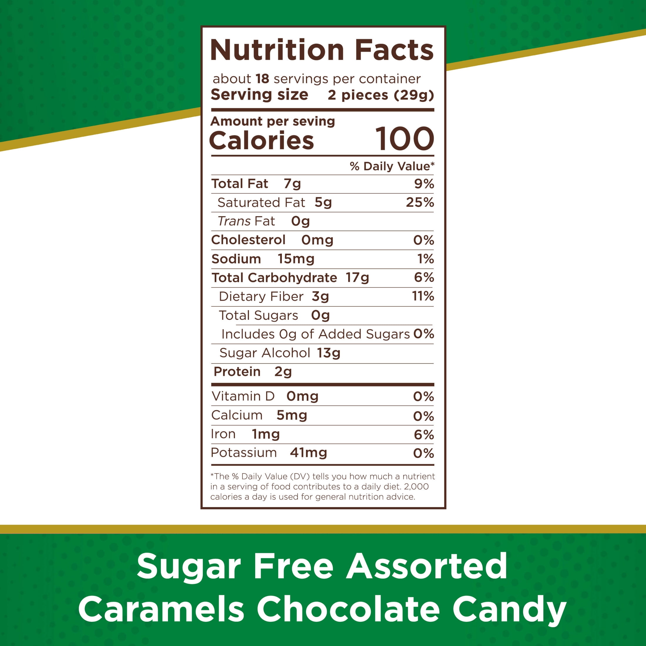 RUSSELL STOVER Sugar Free Assorted Caramels Chocolate Candy, 17.6 oz. bag ( 36 pieces)