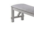 thumbnail image 2 of Fabric Upholstered Wooden Bench with Braces, Gray, 2 of 2