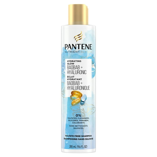 Shampooing sans sulfate Pantene Nutrient Blends Éclat hydratant avec essence de baobab