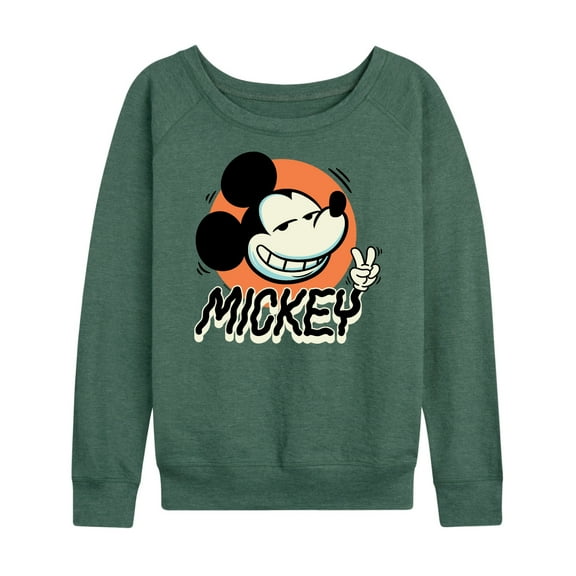 Mickey & Friends - Mickey Peace - Women's Lightweight French Terry Long Sleeve Shirt