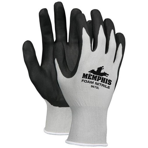 MCR 127-9673XL Mousse Nitrile Trempé Palme Gant&44; Gris &amp; Noir - Extra Large