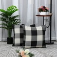 thumbnail image 6 of PiccoCasa 18"x18" Throw Pillowcase Classic Retro Plaid Cushion Covers Pack of 2, Black and White, 6 of 7