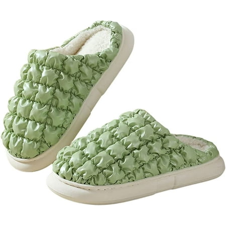 

PIKADINGNIS Women Warm Slippers Cozy Fluffy Plush Fur Memory Foam House Slides Soft Slip On Indoor Otdoor Shoes