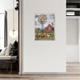 thumbnail image 3 of Farmhouse Chicken Wall Decor Rustic Windmill Barn Rooster Pictures Wall Art Country Canvas Painting Modern Home Framed Artwork For Bathroom Bedroom Kitchen 12"X16", 3 of 6