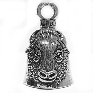 Guardian Bell Campanello religioso portafortuna con portachiavi e sacchetto regalo in velluto nero, campanello per moto, peltro senza piombo, prodotto