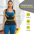 thumbnail image 4 of AWZXDE Women Fitness Set Plus Size Sweat Suit Hooded Set For Workout Sauna Support Abdominal Comfort Blue, 4 of 4