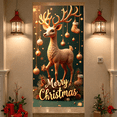thumbnail image 6 of Golden Reindeer Merry Christmas Banner Decorative Holiday Party Event Celebration Background, 6 of 9