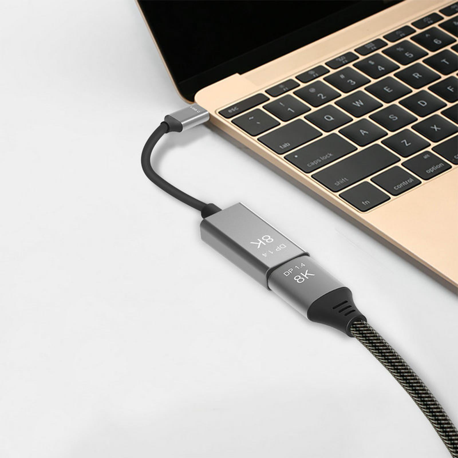 JIAHAOO Thunderbolt 3 to DisplayPort 8K Adapter Cable USB C 20cm for Connecting Mac PC Android to Display