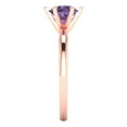 thumbnail image 3 of Solitaire Engagement Ring for Women - 1ct Simulated Alexandrite in 14K Rose Gold Promise Ring, 3 of 6