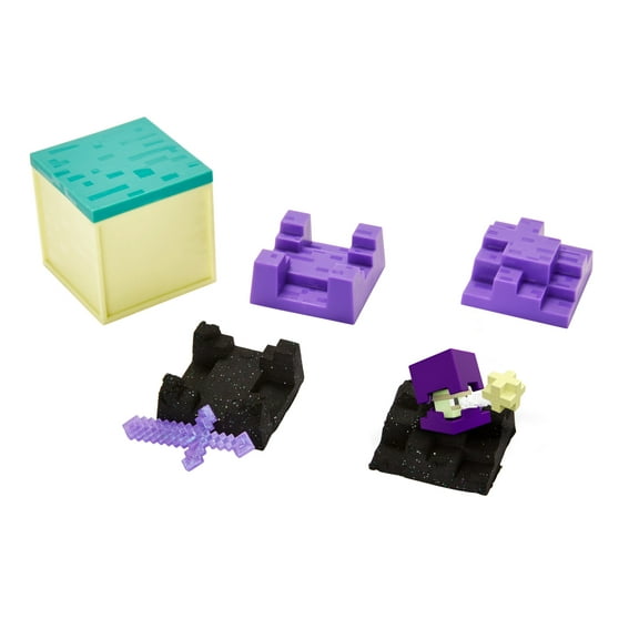 Minecraft Mini Mining Obsidian Series Sword Set with Moldable Sand, Environment Accessory and Mini Figure