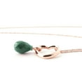 thumbnail image 3 of Galaxy Gold 14K Solid Gold Natural Emerald Drop Pendant Necklace for Women - Rose Gold Fine Jewelry, 3 of 4