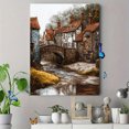 thumbnail image 4 of Village Stone Bridge Canvas Print Wall Art, Living Room Bedroom Cafe Countryside Home Decor, 4 of 8