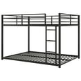 thumbnail image 5 of Euroco Metal Full over Full Size Bunk Bed Low Profile Bunk with Ladder and Full Length Guardrails for Kids Teens, Space-Saving Steel Bed Frame for Limited Room, Black, 5 of 11