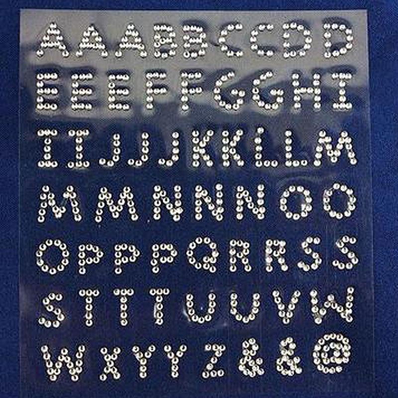 Champagne 26 Letters Self-Adhesive Stickers for DIY Art and Craft PRATIQUE Glitter Rhinestone Alphabet Letter Stickers