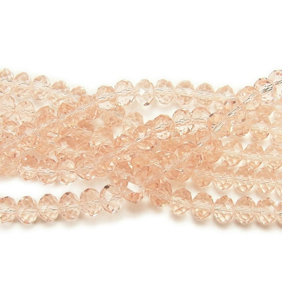 4x6mm 97 Beads 17.5" Pink Glass Faceted Rondelle Beads Genuine Gemstone Natural Jewelry Making