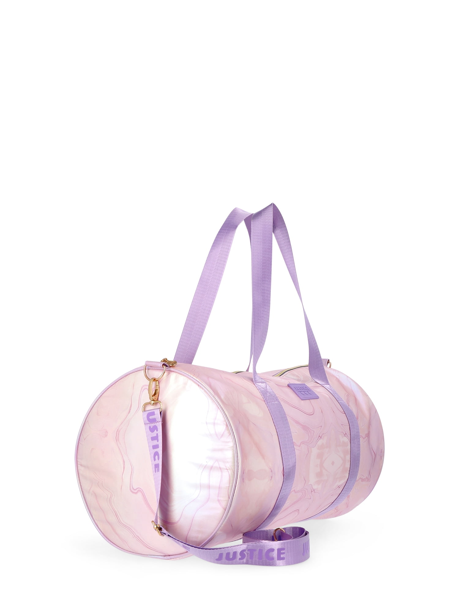 Justice Girls Print Round Duffle Bag, Pink