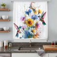 thumbnail image 5 of Hummingbird Sheer Curtains 45 Inches Long, Spring Farmhouse Oil Painting Sunflowers Light Filering Curtains, Breathable Simi Curtain Privacy Drapes for Kitchen Bathroom Small Window Treatment, 5 of 9