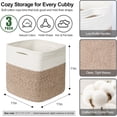 thumbnail image 3 of 11x11 Cube Storage Bin - 3 Pack Woven Storage Cubes Organizer, 11 Inch Cotton Rope Baskets for Organizing, Decorative Square Shelf Baskets Closet Bins, Toy Boxes for Boy, Dark Blue Decor, 3 of 8