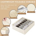 thumbnail image 4 of 3 Pack Sock Underwear Drawer Organizer Dividers, 64 Cell Fabric Foldable Cabinet Dresser Closet Organizers and Storage Boxes for Organizing Socks, Underwear, Ties (16+24+24 Cell, Beige), 4 of 7