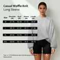 thumbnail image 3 of XXXFLOWER Ladies Casual Tops, Women’s Waffle Henley Long Sleeve T Shirt - Lightweight Crew Neck Blouse for Spring Autumn Daily Casual Wear(Grey)M, 3 of 6