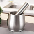 thumbnail image 2 of Abbracc Stainless Steel Mortar & Pestle Set Garlic Spice Belly shape, 2 of 9
