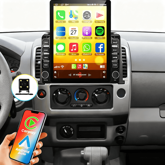 Eforcase Car Radio for Nissan Frontier 2015-2021 with Wireless Carplay Android Auto, 9 inch Touch Screen Stereo Head Unit GPS Bluetooth WiFi SWC FM RDS Mirror Link Backup Camera