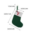 thumbnail image 2 of Nmdmisc 7" Mini Cute Knit Monogram Embroidered Christmas Stocking Personalized Initial Christmas Stocking Family Holiday Xmas Party Decor Christmas Decorations-Y-Green, 2 of 2