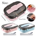 thumbnail image 3 of pdqouc 2-Compartment Stainless Steel Lunch Box, Insulated Food Container with Spoon and Chopsticks, Perfect for PortionControl and Traval Meals, 3 of 9