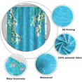 thumbnail image 5 of Blue Ocean Shower Curtain Spring Nature Floral Green Leaves Bath Curtains Decorative Polyester Fabric Cloth Washable Bathroom Shower Curtains Set with Hooks, 72x72 Inch, 5 of 6