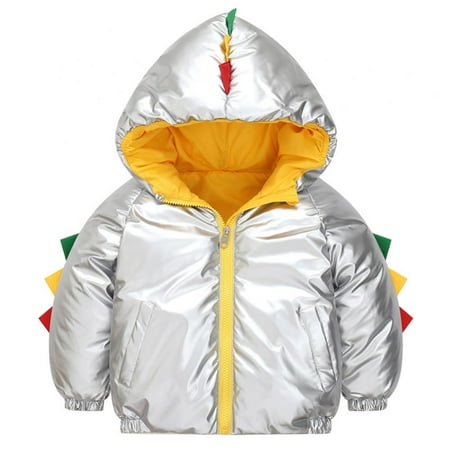 

Kids Boy Girl Dinosaur Cartoon Winter Warm Hooded Lightweight Water-Resistant Packable Puffer Jacket Coat 1-6Y
