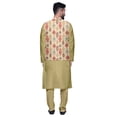thumbnail image 3 of Atasi Ethnic Dupion Silk Kurta Pyajama Set With Printed Nehru Jacket For Mens, 3 of 3
