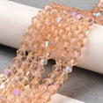 thumbnail image 4 of Transparent Electroplate Glass Beads Strands AB Color Plated Faceted Bicone Sandy Brown 4x4mm Hole: 0.8mm about 82~85pcs/strand 30.5~31cm, 4 of 4