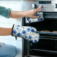 thumbnail image 2 of Pioneer Flower Kitchen Oven Mitt and Pot Holder Sets 2 Pcs for Baking, Cooking and Grilling, Heat Resistant Up To 392 °F, 2 of 7