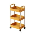 thumbnail image 2 of TUTUnaumb 3-Tier Rolling Storage Cart With Wheels, Bathroom Organizer Utility Cart Room Organization Mobile Shelving Unit with Handle, Movable Storage Organizer for Kitchen Bedroom Office-Yellow, 2 of 4