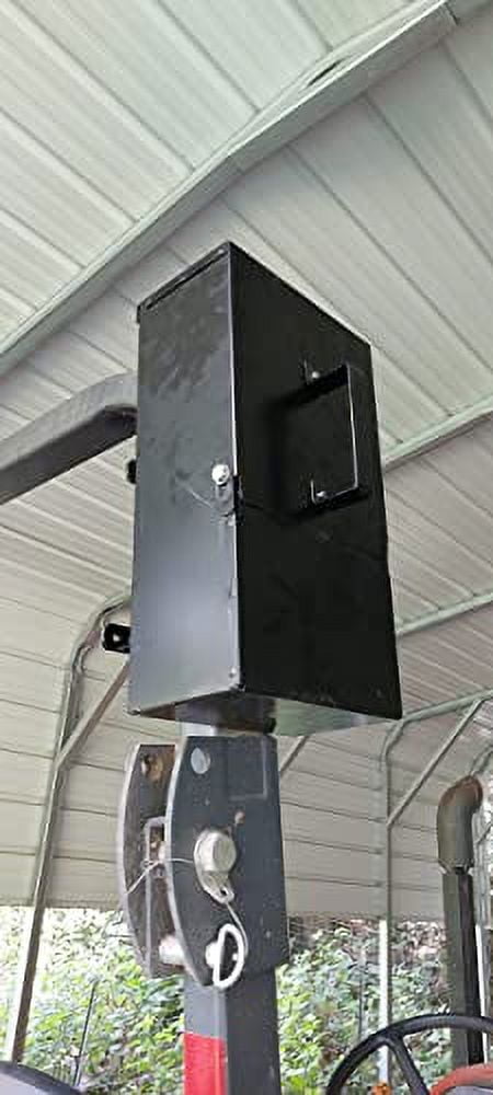 Wyywtc Heavy-Duty Tractor Toolbox With Mounting Bracket - Universal ROPS Box, Gray, 15.37x9.26x7.09 Inches