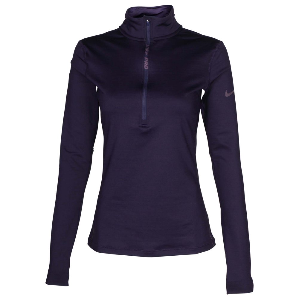 nike running swoosh half zip mid layer top in purple
