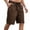 Brown, variant on Elvqul Mens Big and Tall Shorts Flat Front Pull On Army Green Summer Drawstrings Shorts for Men