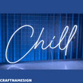thumbnail image 2 of Craftnamesign Chill Neon Sign, Bedroom Led Light Wall Art, Coffee Shop Decor, 2 of 4