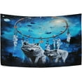 thumbnail image 4 of FREEAMG Mule Wolf Tapestry Hippie Wall Hanging Tapestries Aesthetic Decorative for Living Room Bedroom Ceiling 90x60In, 4 of 7