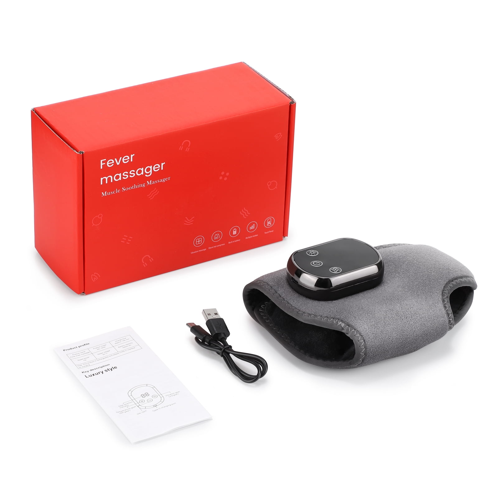 Cordless Ankle Massager with Heat, Foot Massager,Ankle Heating Pad, USB Rechargeable Heated Ankle Brace Wrap Warmer, 5 Heat Levels, 3 Vibration Modes, Auto Shut Off