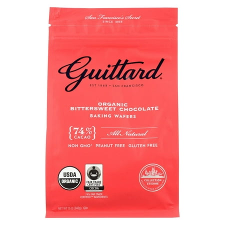 Guittard Chocolate Baking Wafers - Organic - 74% Bittersweet - Pack of 8 - 12