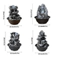 thumbnail image 3 of ZenHaven Stacked Rock Design LED Water Fountain with Pump - 8-Inch Indoor Tabletop Decorative Feature for Relaxation, Office, Hotel, Home Decor - Gray Stone Finish, 3 of 8