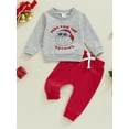thumbnail image 3 of Toddler Baby Girls Boys Christmas Outfits Letter Long Sleeve Sweatshirts Pullover Pants Set 2Pcs Fall Winter Clothes, 3 of 8