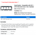 thumbnail image 2 of Head Gasket - Compatible with 2011 - 2015 Chevy Cruze 1.8L 4-Cylinder 2012 2013 2014, 2 of 2