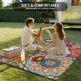 thumbnail image 4 of Colorful Ethnic Outdoor Rug for Patio/Deck/Porch, Non-Slip Large Area Rug 3 x 5 Ft, National Modern Geometric Blue Green Indoor Outdoor Rugs Washable Area Rugs, Reversible Camping Rug Carpet Runner, 4 of 8